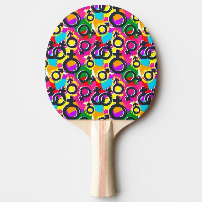 Raquette De Ping Pong Motif Gay pride de Neon (Devant)