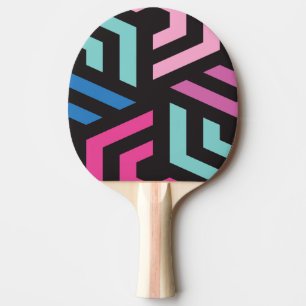 Raquette De Ping Pong Motif géométrique coloré
