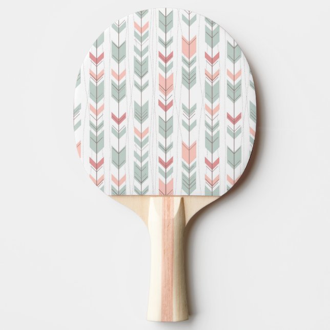 Raquette De Ping Pong motif géométrique de style rétro (Devant)