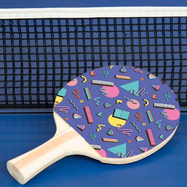 Raquette De Ping Pong Motif géométrique rétro (Insitu)
