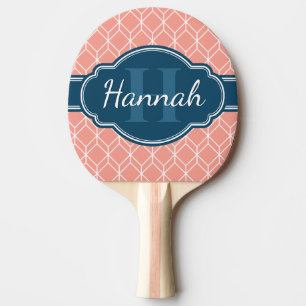Raquette De Ping Pong Motif géométrique rose Bat