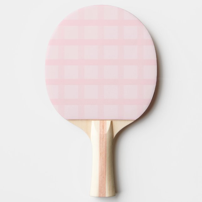 Raquette De Ping Pong Motif Gingham Rose Bubble et Lavande (Devant)