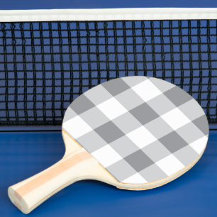 Raquette De Ping Pong Motif gris et blanc En vichy