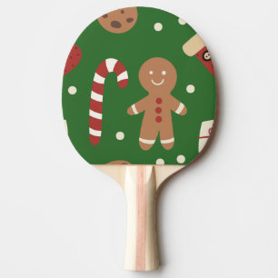 Raquette De Ping Pong Motif homme de pain d'épices de Noël