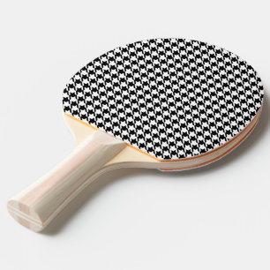 Raquette De Ping Pong Motif Houndstooth Classé Noir Et Blanc
