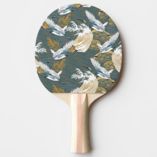 Raquette De Ping Pong Motif japonais Vintage Crane Birds