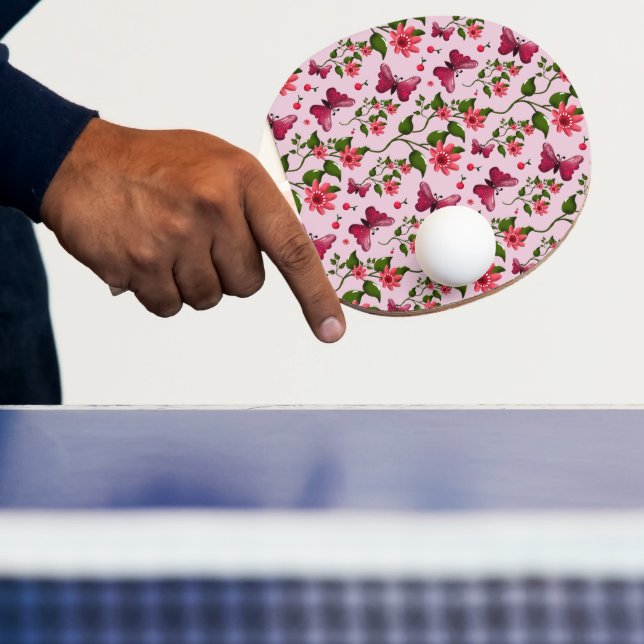 Raquette De Ping Pong Motif joli papillon Cerise, Fruit Kawaii brillant (Insitu)