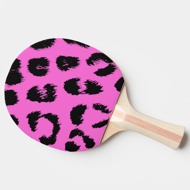 Raquette De Ping Pong Motif léopard rose et noir (Côté)
