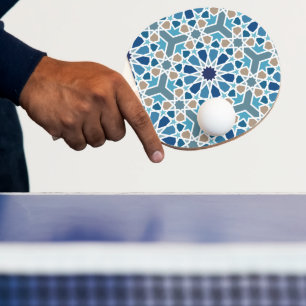 Raquette De Ping Pong Motif marocain en carreaux