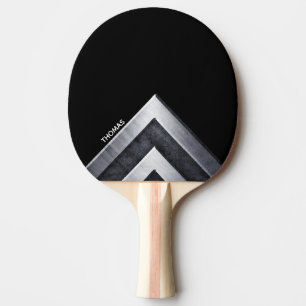 Raquette De Ping Pong Motif Métal Et Noir Monogrammé