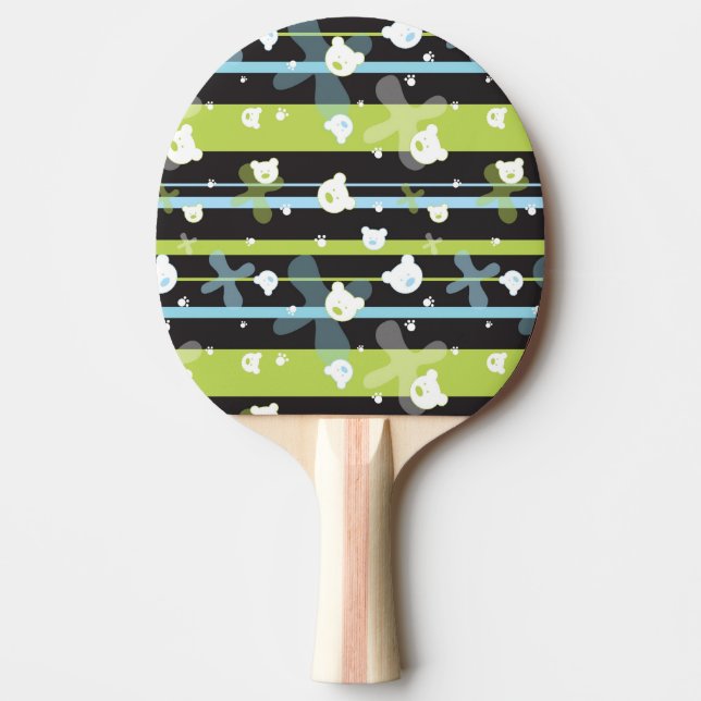 Raquette De Ping Pong Motif mignon avec peu d'ours (Devant)