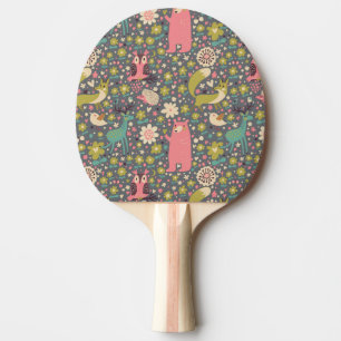 Raquette De Ping Pong Motif mignon d'animaux de forêt