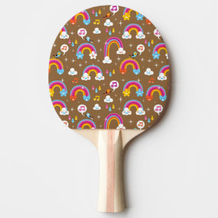Raquette De Ping Pong motif mignon d'arcs-en-ciel