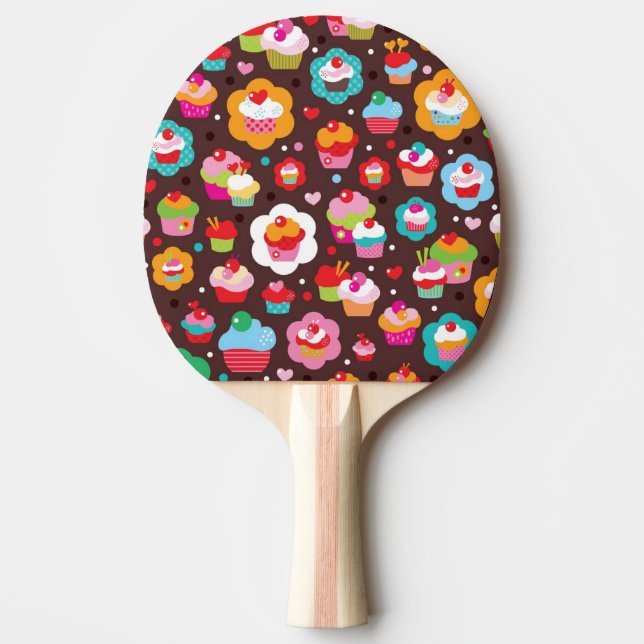 Raquette De Ping Pong Motif mignon de gâteau de tasse (Devant)