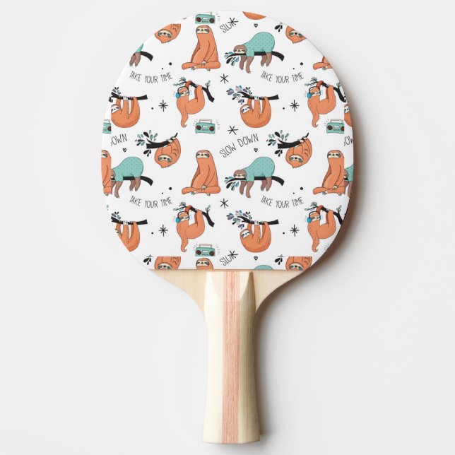 Raquette De Ping Pong Motif mignon de paresse (Devant)