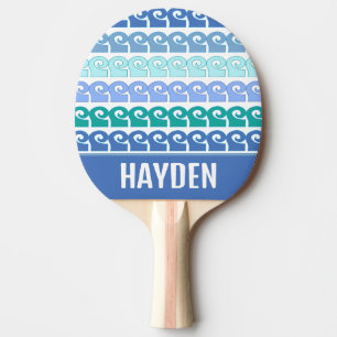 Raquette De Ping Pong Motif moderne en Blues Personnalisé
