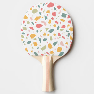 Raquette De Ping Pong motif moderne pastel terrazzo