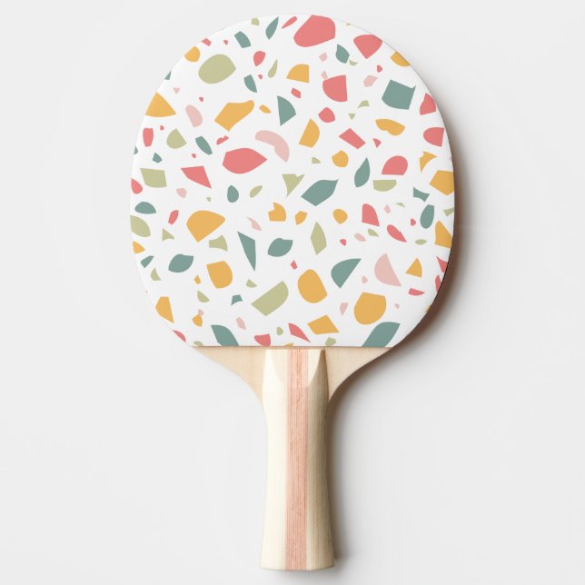 Raquette De Ping Pong motif moderne pastel terrazzo (Devant)