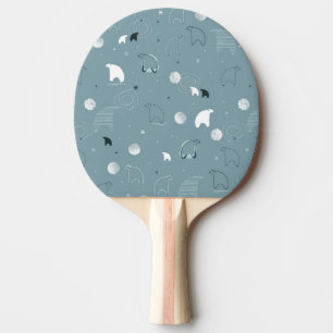 Raquette De Ping Pong motif montrant un polaire mignon