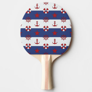 Raquette De Ping Pong Motif nautique de bannière étoilée