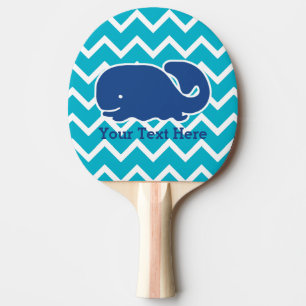Raquette De Ping Pong Motif nautique personnalisé de Chevron de baleine