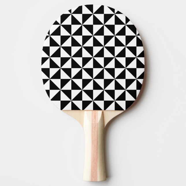 Raquette De Ping Pong Motif noir et blanc de triangle (Devant)
