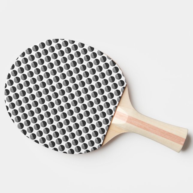 Raquette De Ping Pong Motif noir et blanc Many Moons (Côté)