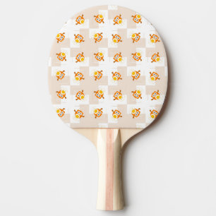 Raquette De Ping Pong Motif orange d'illustration de hibou