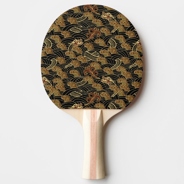 Raquette De Ping Pong Motif oriental de dragon de mer (Devant)
