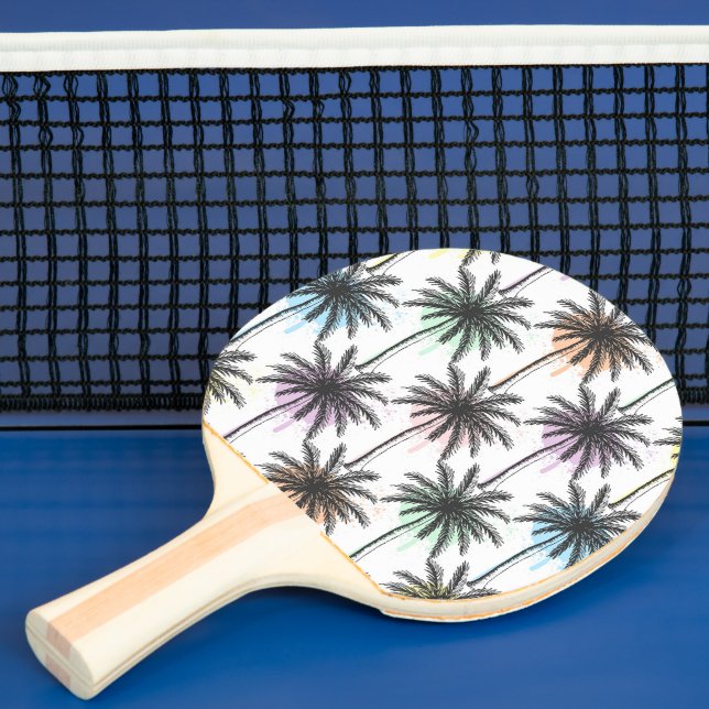 Raquette De Ping Pong Motif Paint Drop Palm Tree (Insitu)