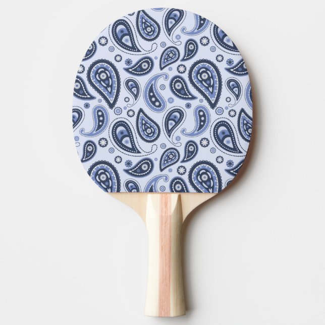 Raquette De Ping Pong Motif Paisley Bleu (Devant)