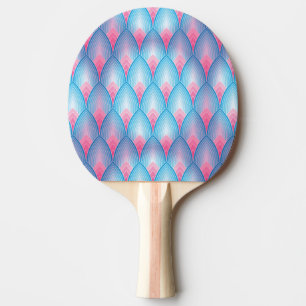 Raquette De Ping Pong Motif Pétal Turquoise Et Rose
