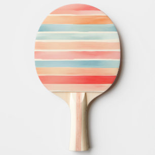 Raquette De Ping Pong Motif rayé aquarelle coloré lumineux