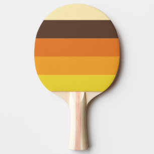 Raquette De Ping Pong motif rayé les années 70 rétro de couleur
