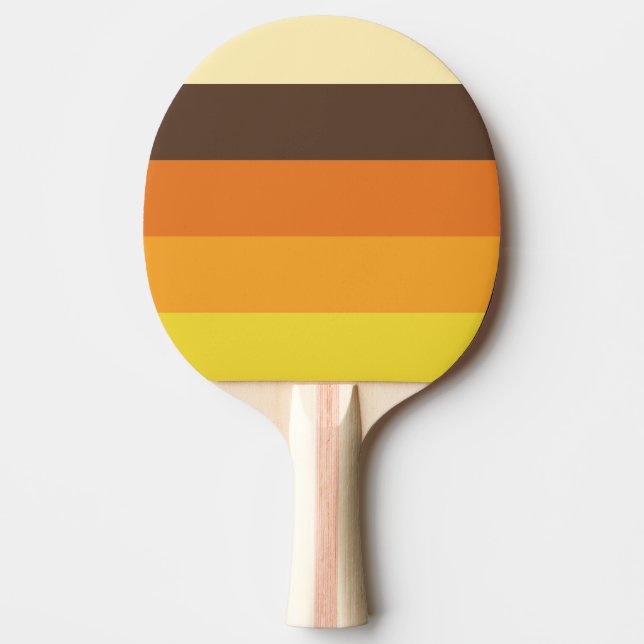 Raquette De Ping Pong motif rayé les années 70 rétro de couleur (Devant)