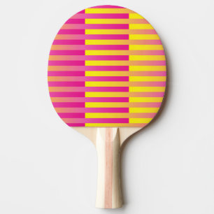 Raquette De Ping Pong Motif rayé orange jaune rose