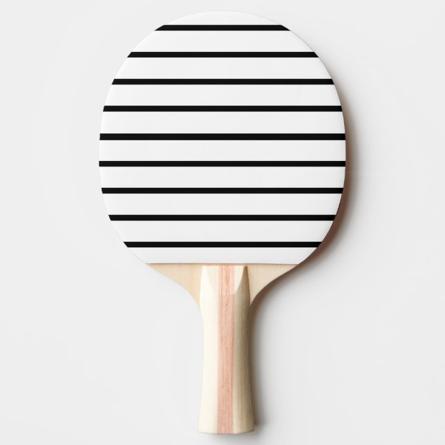 Raquette De Ping Pong Motif rayures blanches et noires (Devant)