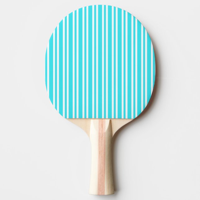 Raquette De Ping Pong Motif Rayures Bleu Blanc (Devant)