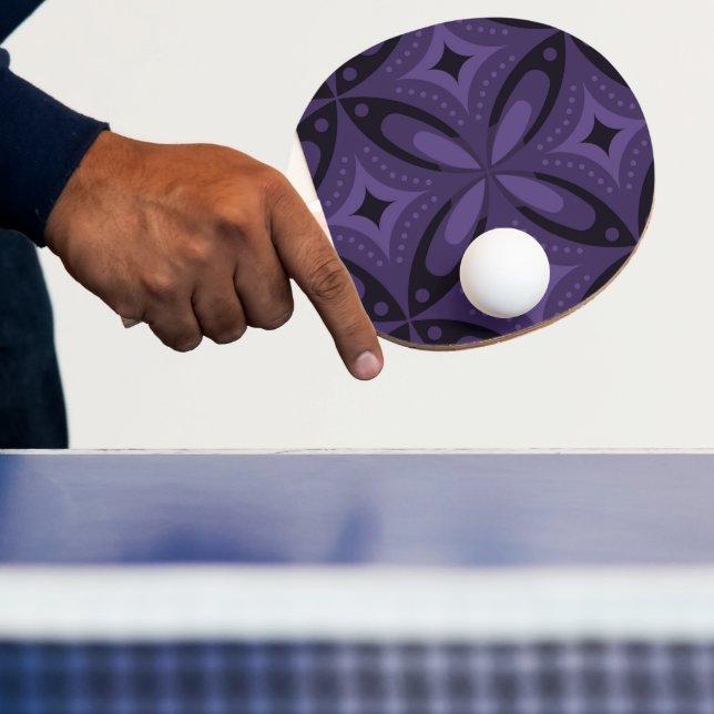 Raquette De Ping Pong Motif Rétro de Couleur Violet Foncé (Insitu)