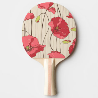 Raquette De Ping Pong Motif Retro Poppies