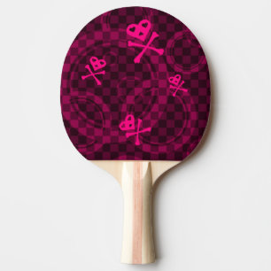 Raquette De Ping Pong Motif rose d'Emo avec des cercles