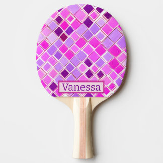 Raquette De Ping Pong Motif rose et violet