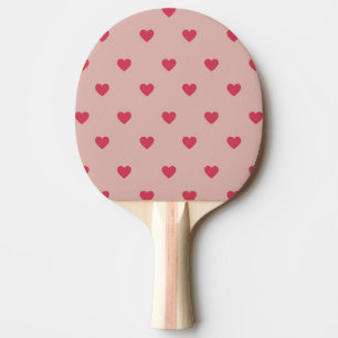 Raquette De Ping Pong Motif rose Retro Coeur Y2K avec Arrière - plan ros