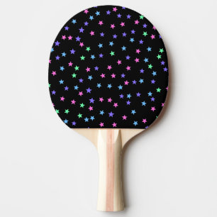 Raquette De Ping Pong Motif Rose Vert bleu violet étoiles