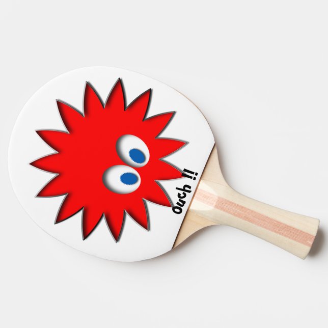 Raquette De Ping Pong motif rouge monogramme (Côté)