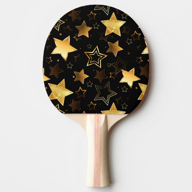 Raquette De Ping Pong Motif sans couture avec étoiles d'or (Devant)