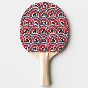 Raquette De Ping Pong Motif sans couture géométrique rétro
