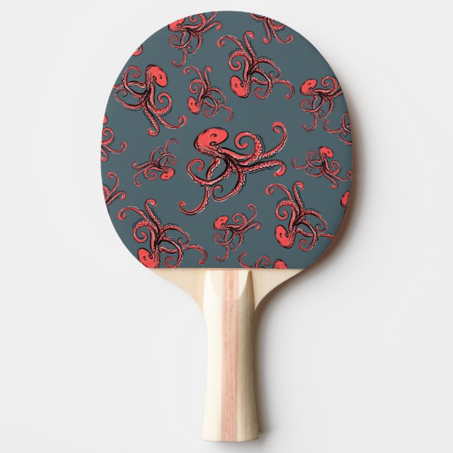 Raquette De Ping Pong Motif sournois de poulpe (Devant)