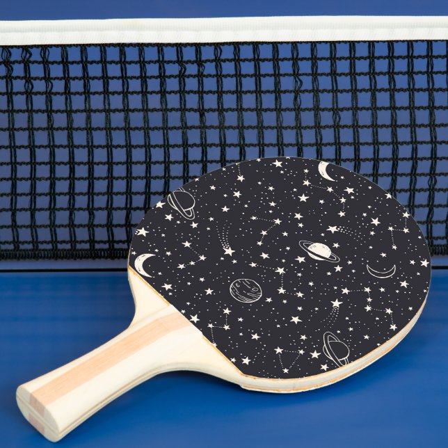 Raquette De Ping Pong Motif Stars & Planètes (Insitu)