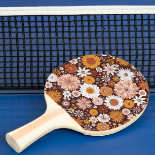 Raquette De Ping Pong Motif super Retro Flower Garden